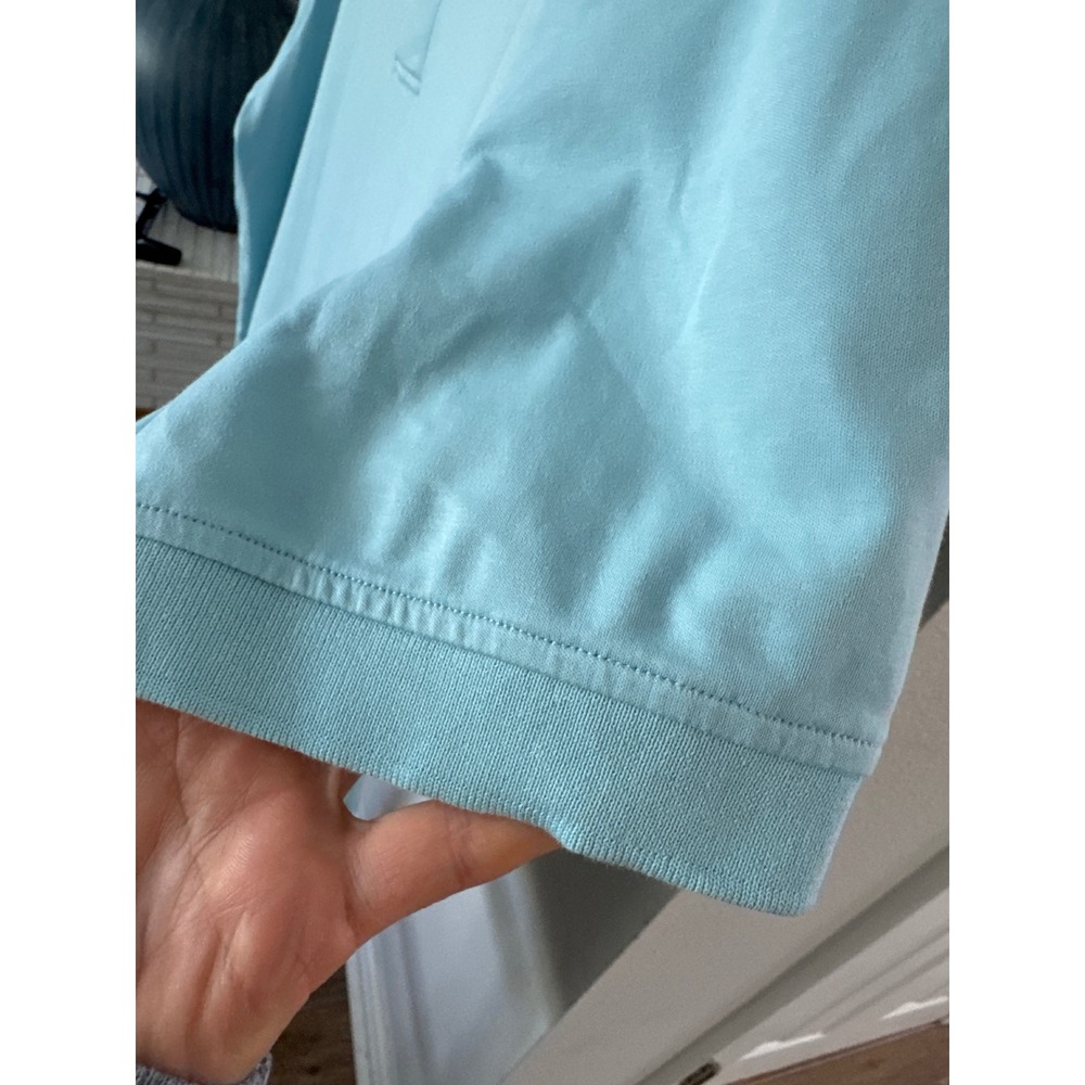 Untuckit Polo Shirt Mens Short Sleeve 100% Cotton Aqua Blue Golf size Large - Picture 4 of 8